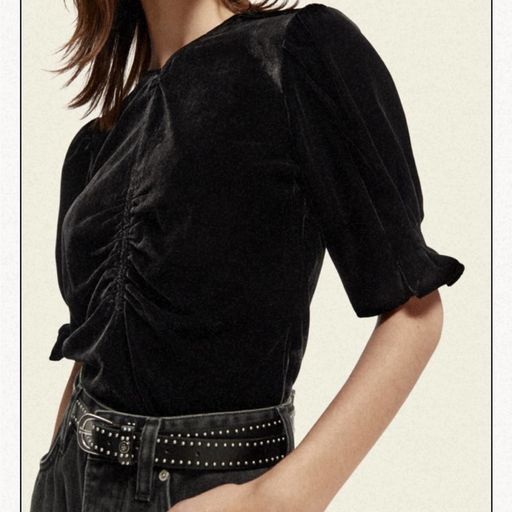 Scotch & Sofa Ruched Velvet Top size M